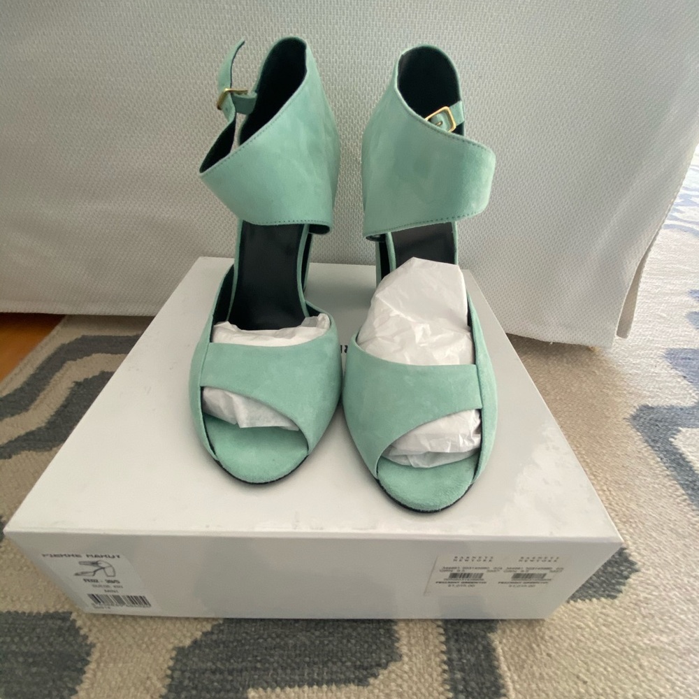 NIB Pierre Hardy Mint Green Suede Heels